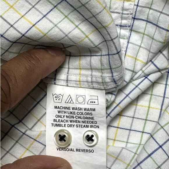 Tommy Hilfiger White with colored lines Mens Button Down Shirt Size16-16.5 32-33 - Picture 10 of 10